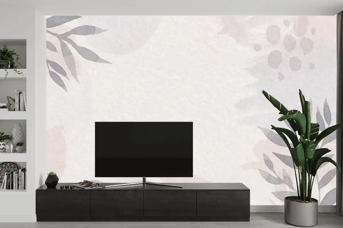 Boyalı Lekelerle Suluboya Soyut Arka Plan Tv Arkası Duvar Kağıdı