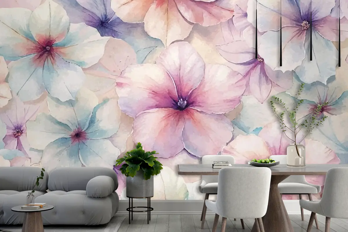Büyüleyici Petunya Suluboya Arka Plan Duvar Kağıdı 
