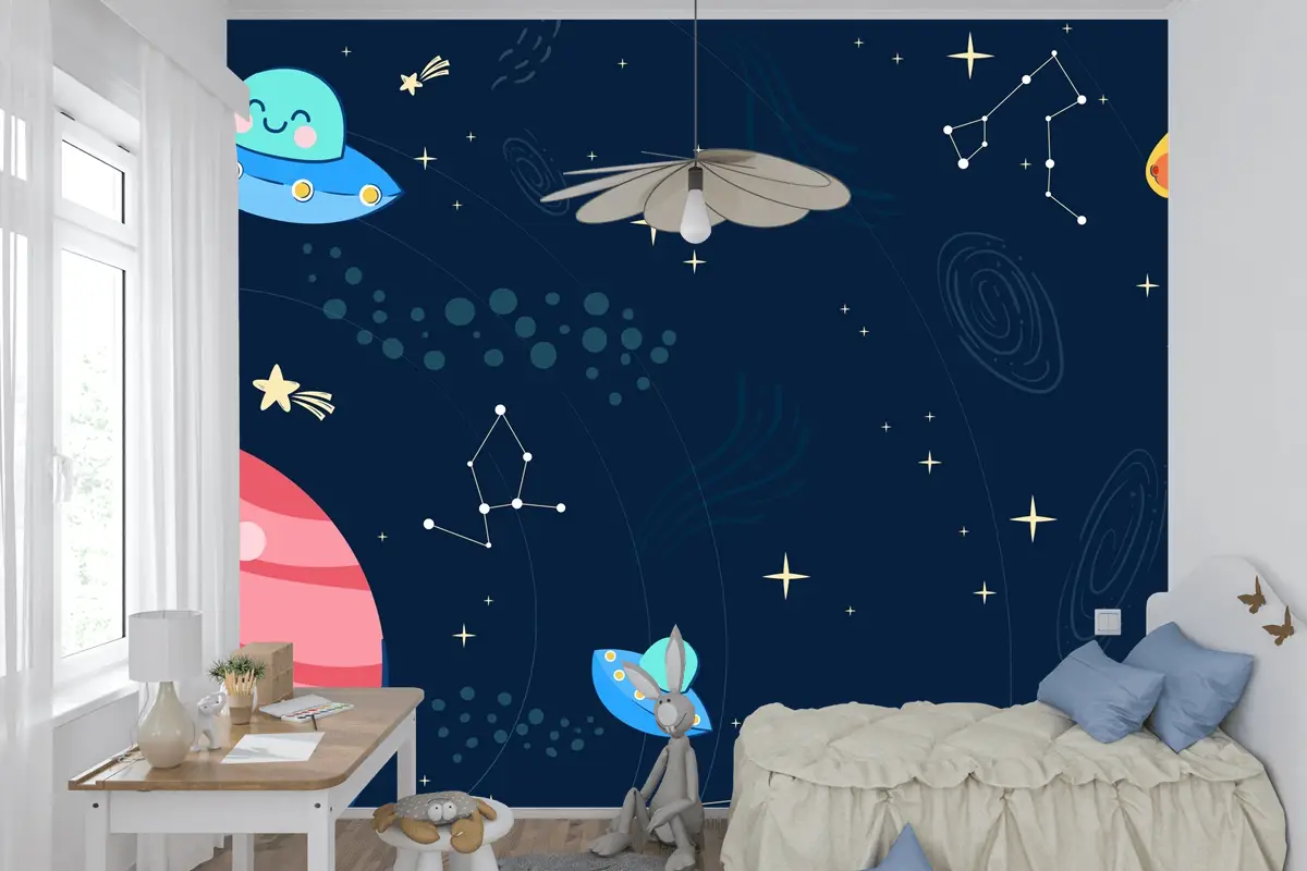 Çocuk Uzay Boys Çocuk Odası Duvar Kağıdı