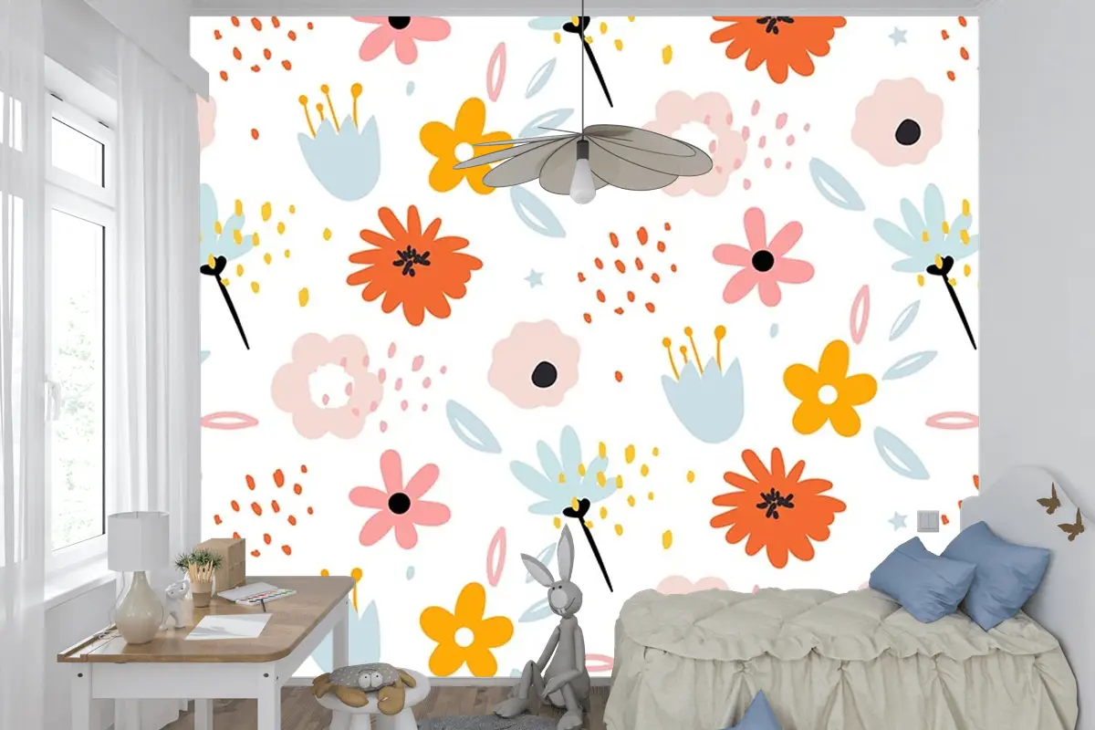 Çiçekler Çocuk Odası Duvar Kağıdı