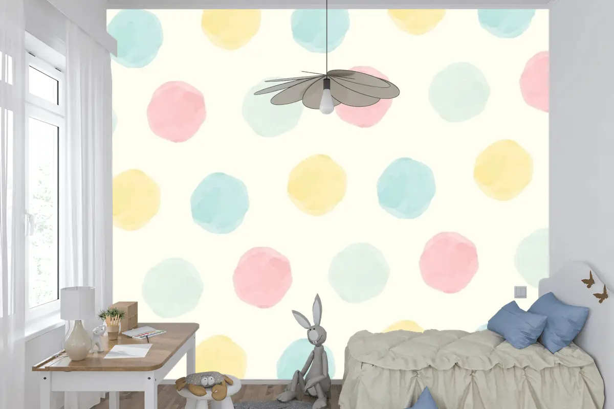 Renkli Geometrik Dikişsiz Desen Arka Plan Tasarımı Çocuk Odası Duvar Kağıdı Duvar