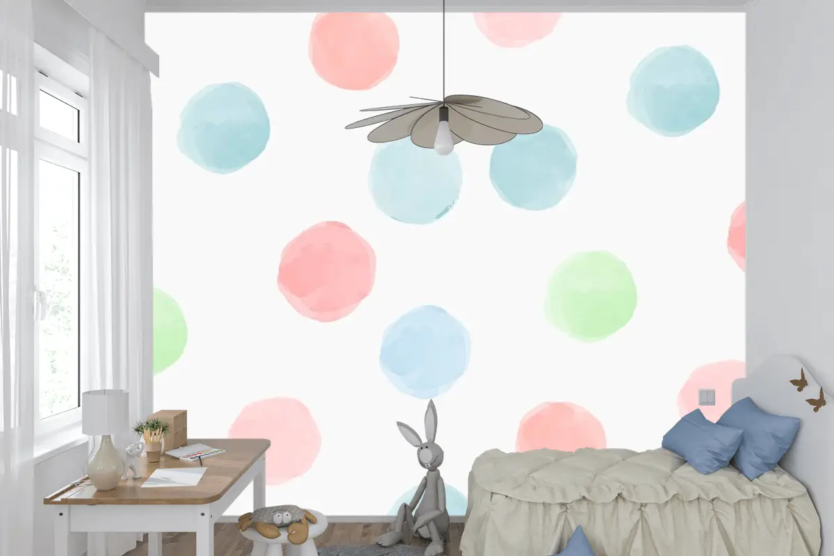 Renkli Geometrik Dikişsiz Desen Arka Plan Tasarımı Çocuk Odası Duvar Kağıdı