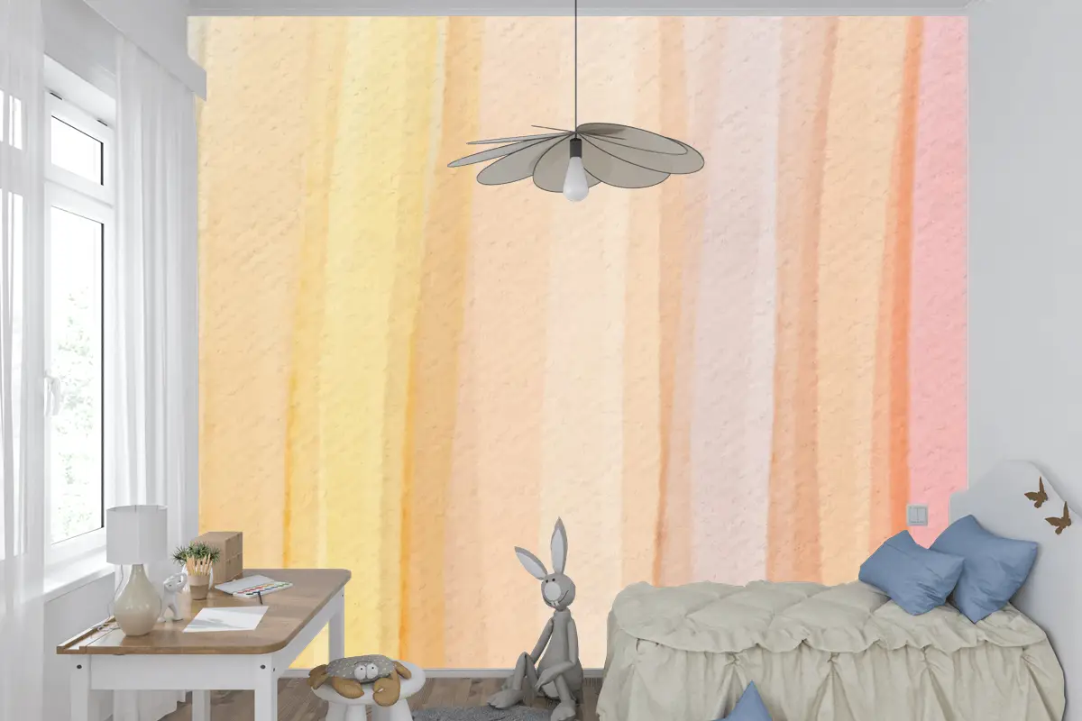 Renkli Suluboya Arka Plan Tasarımı Çocuk Odası Duvar Kağıdı 