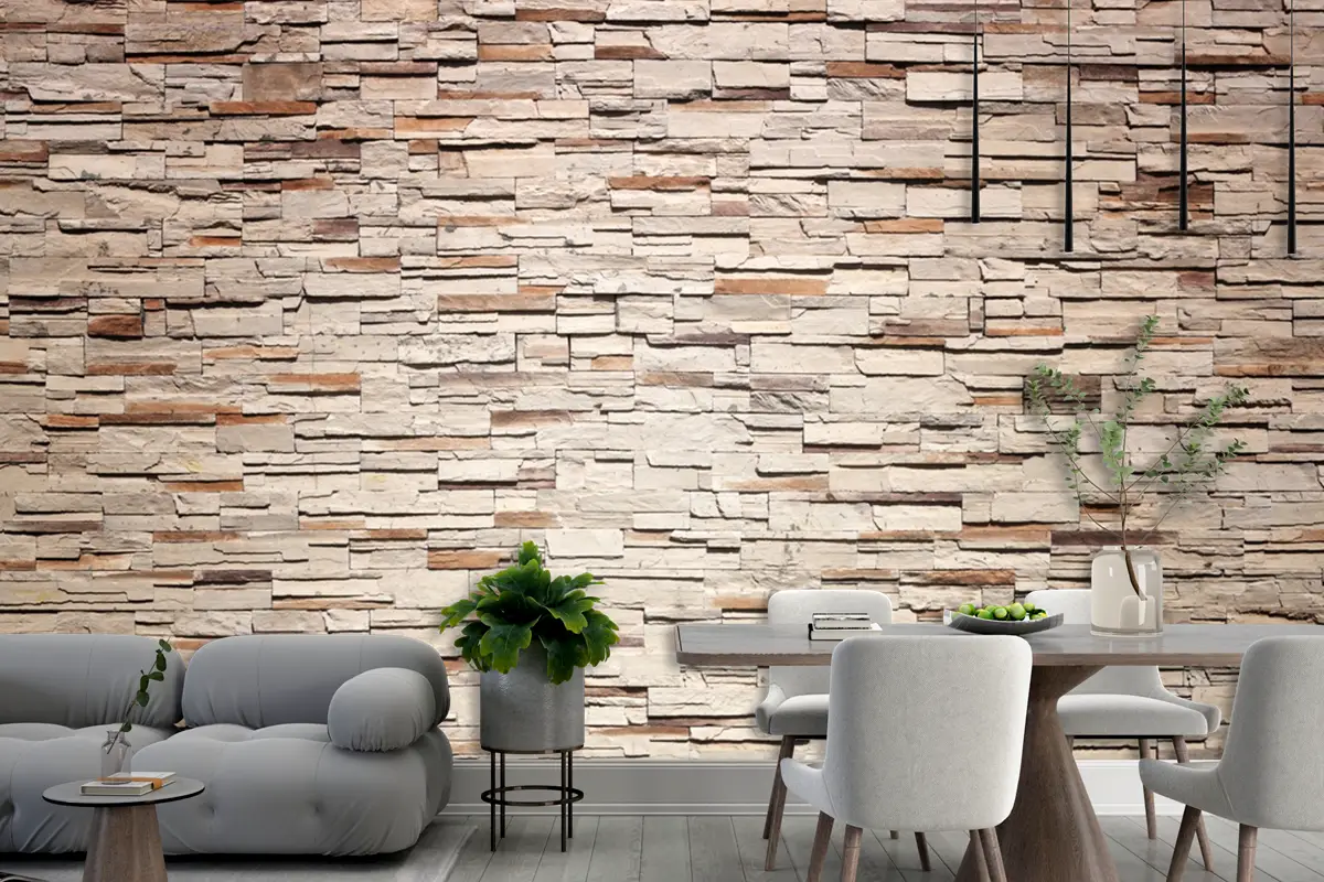 Dekoratif Arduvaz Taşı Duvar Yüzeyi Deseni Duvar Kağıdı