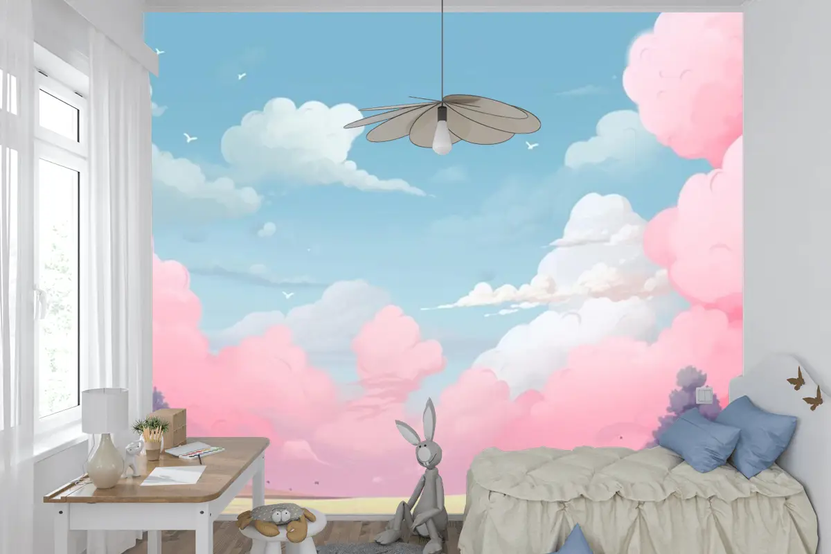 Çocuk Odası Duvar Kağıdı Duvarı İçin Seçilen Dijital Sanat