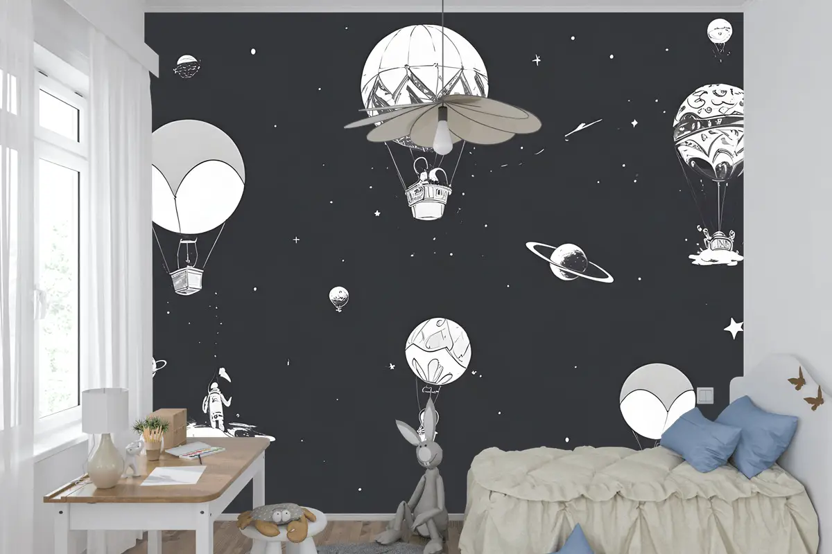 Çocuklar Için Astronot Çocuk Odası Duvar Kağıdı 