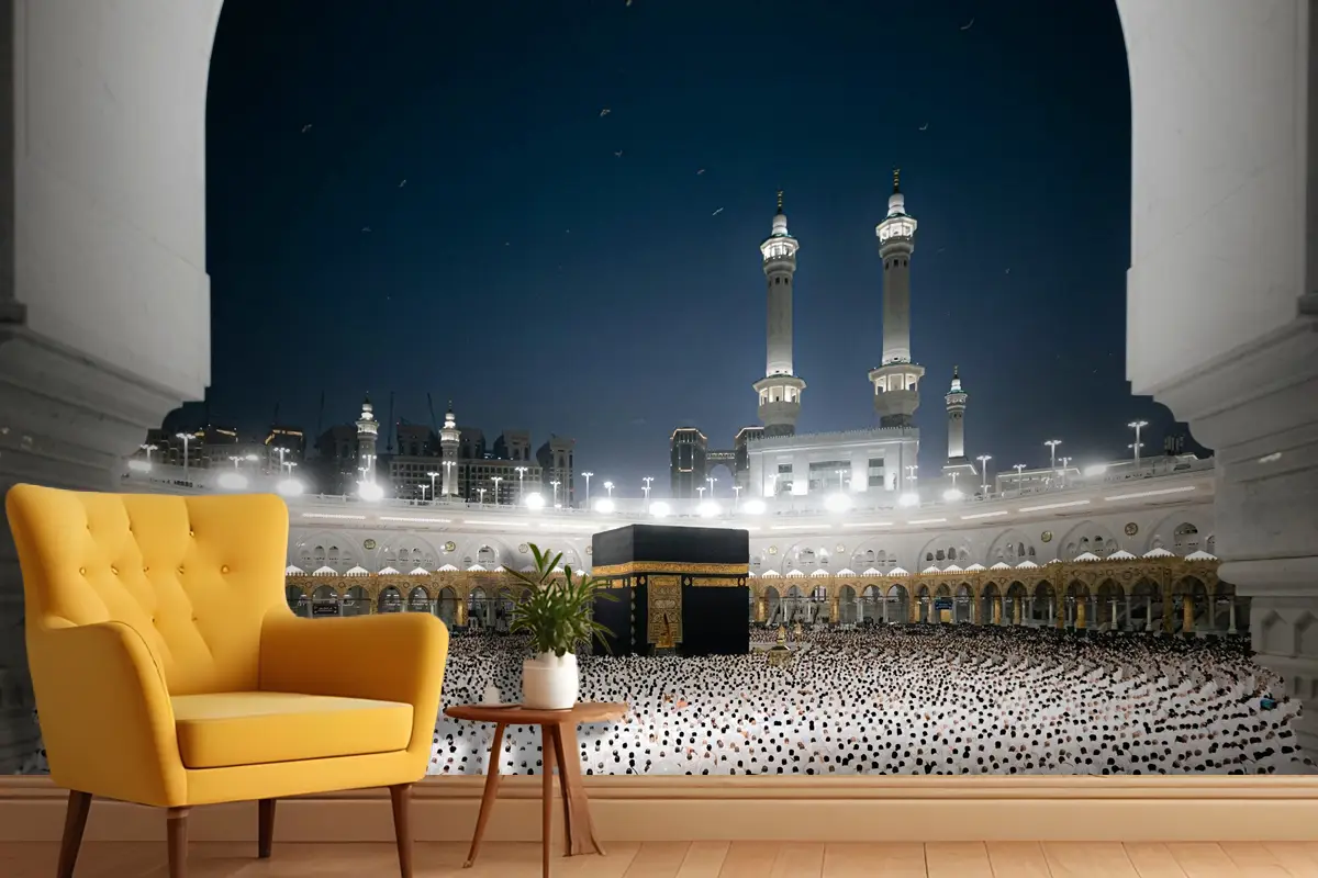 Gece Manzaralı 3D Kabe Duvar Kağıdı