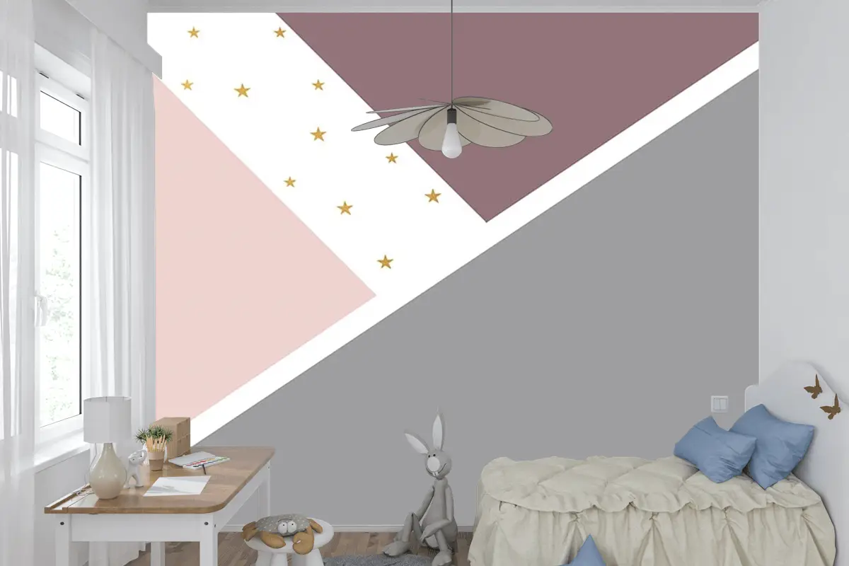 Geometrik Desen Çocuk Odası Duvar Kağıdı