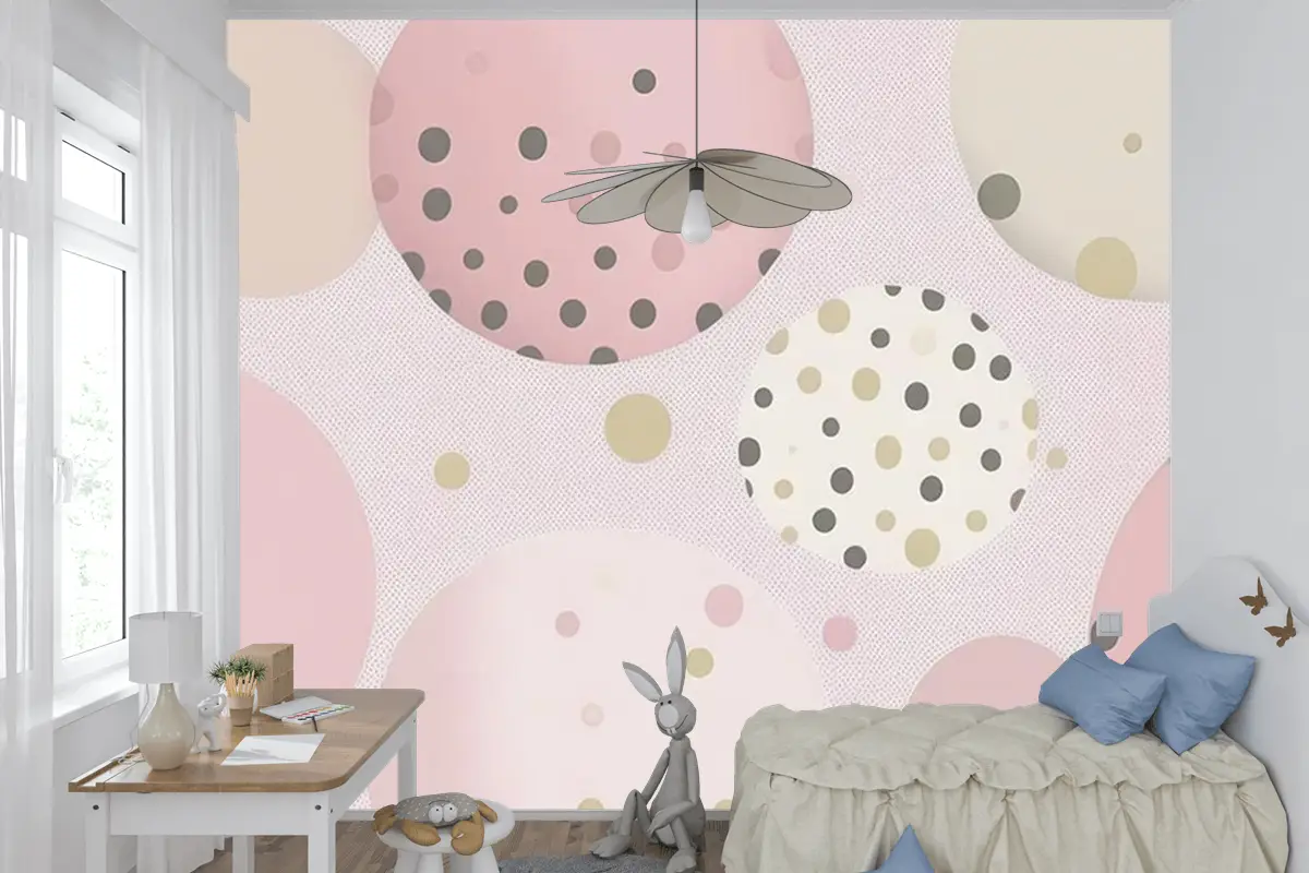 Geometrik Desenler Soft Renkler Çocuk Odası Duvar Kağıdı