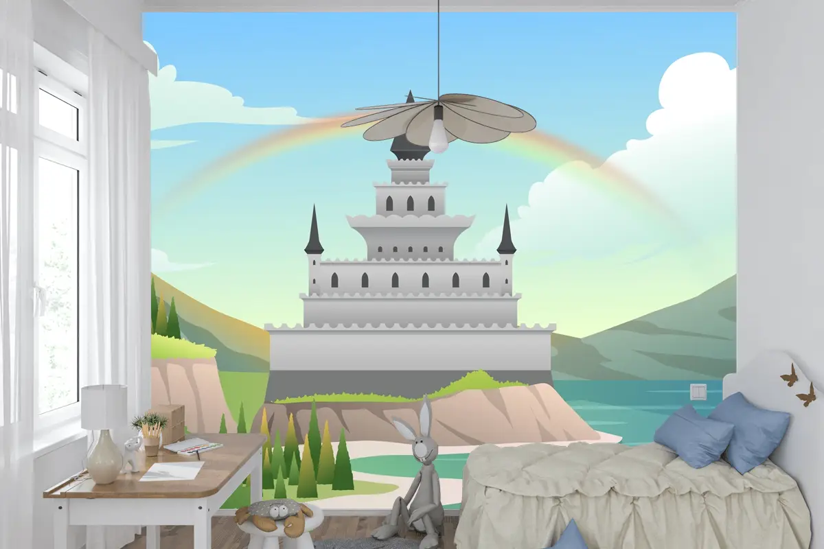 Degrade Peri Masalı Arka Plan Çocuk Odası Duvar Kağıdı Duvar Resimleri