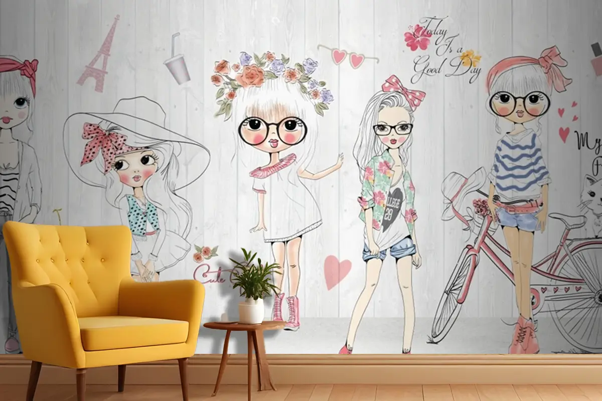 Güzellik Salonu Moda Kızlar Duvar Kağıdı