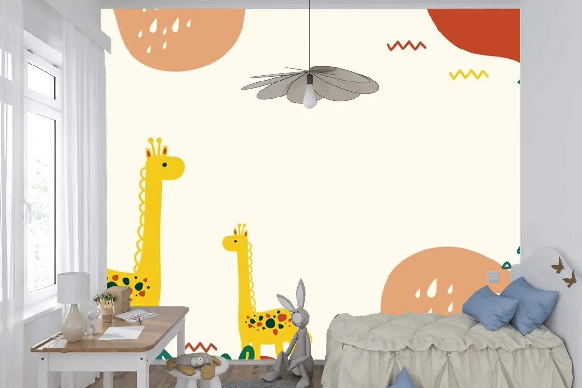 Elle Çizilmiş Doodle Arka Plan Çocuk Odası Duvar Kağıdı 