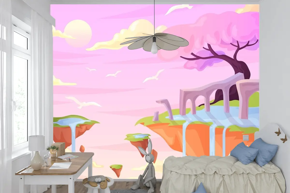 Elle Çizilmiş Peri Masalı Çocuk Odası Duvar Kağıdı