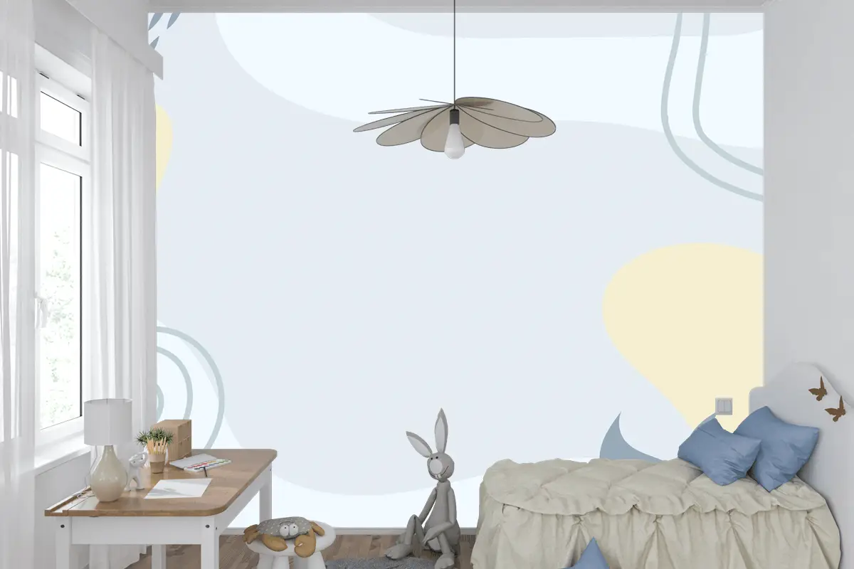 Elle Çizilmiş Minimal Çocuk Odası Duvar Kağıdı 