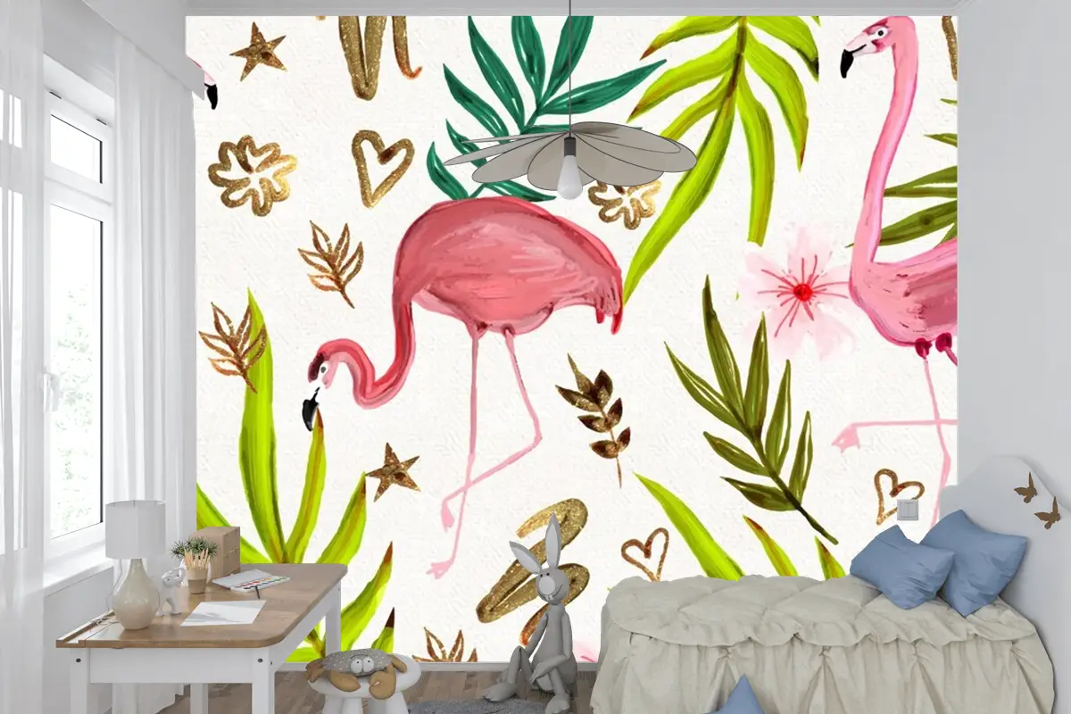 El Boyalı Suluboya Yaz Çocuk Odası Duvar Kağıdı 