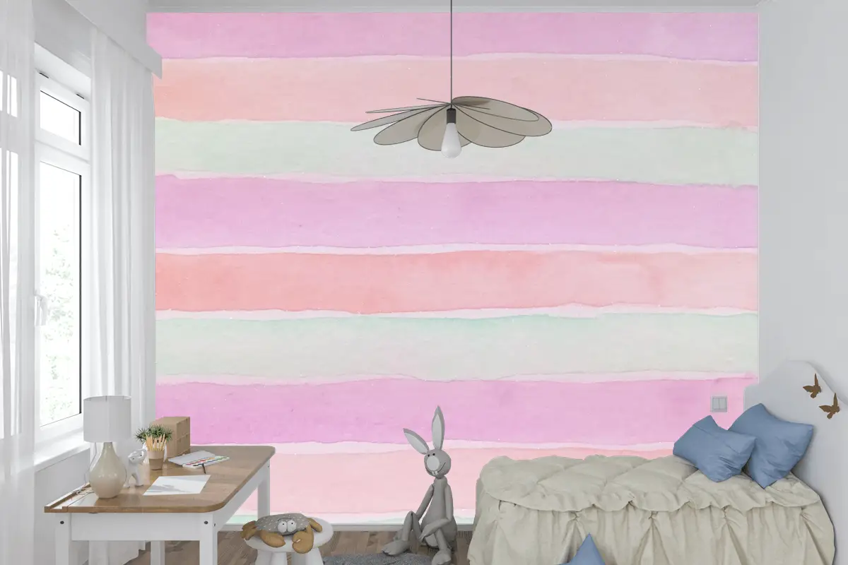 El Boyalı Suluboya Çocuk Odası Duvar Kağıdı 