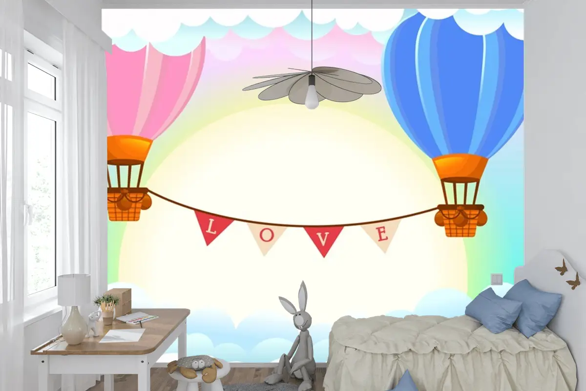 Sıcak Hava Balonu Çocuk Odası Duvar Kağıdı