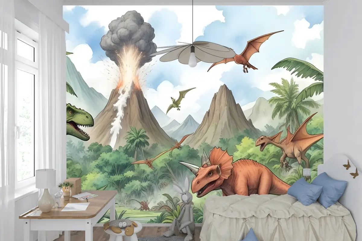 Trex Jurassic World Çocuk Odası Duvar Kağıdı  Ile Çocuk Dinozor