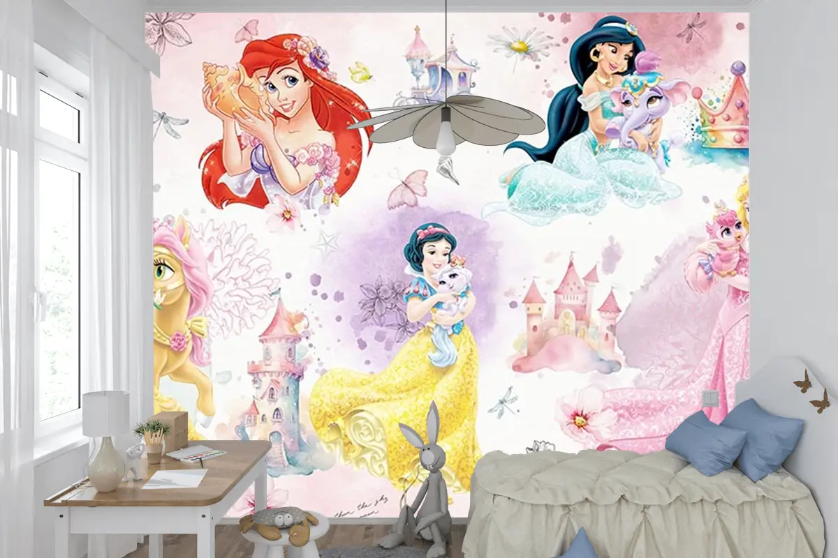 Çocuk Odası Duvar Kağıdı  Prensesler Çocuk Odası Duvar Kağıdı