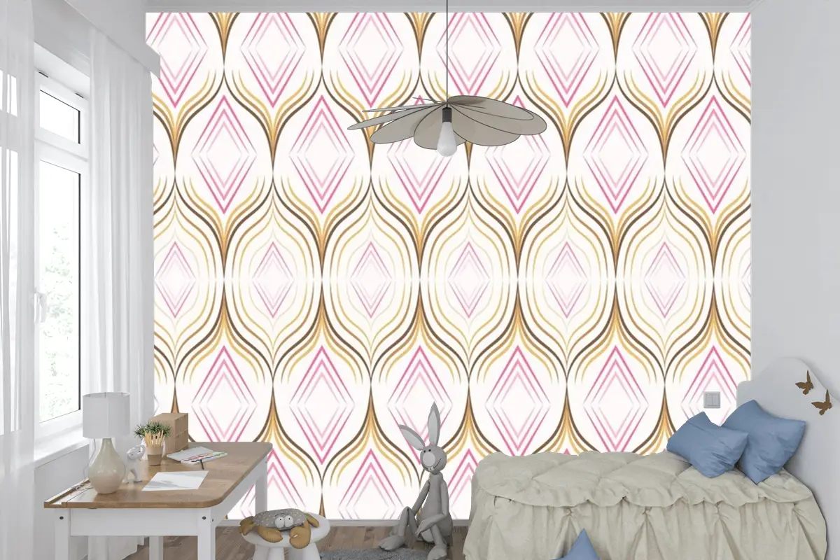 Lüks İpek Kumaş Dikişsiz Desen Çocuk Odası Duvar Kağıdı