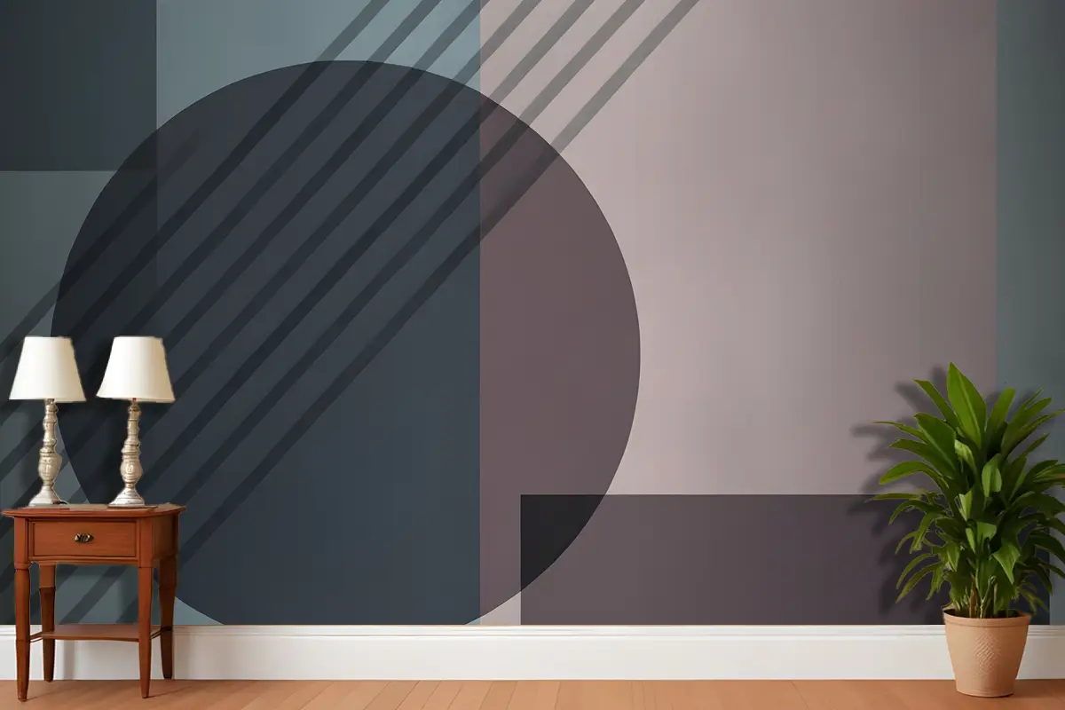 Geometrik Şekilli Minimalist Soyut Kompozisyon Antre  Hol  Koridor Duvar Kağıdı