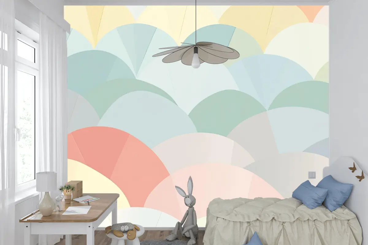 Arka Plan Pastel Çocuk Odası Duvar Kağıdı 