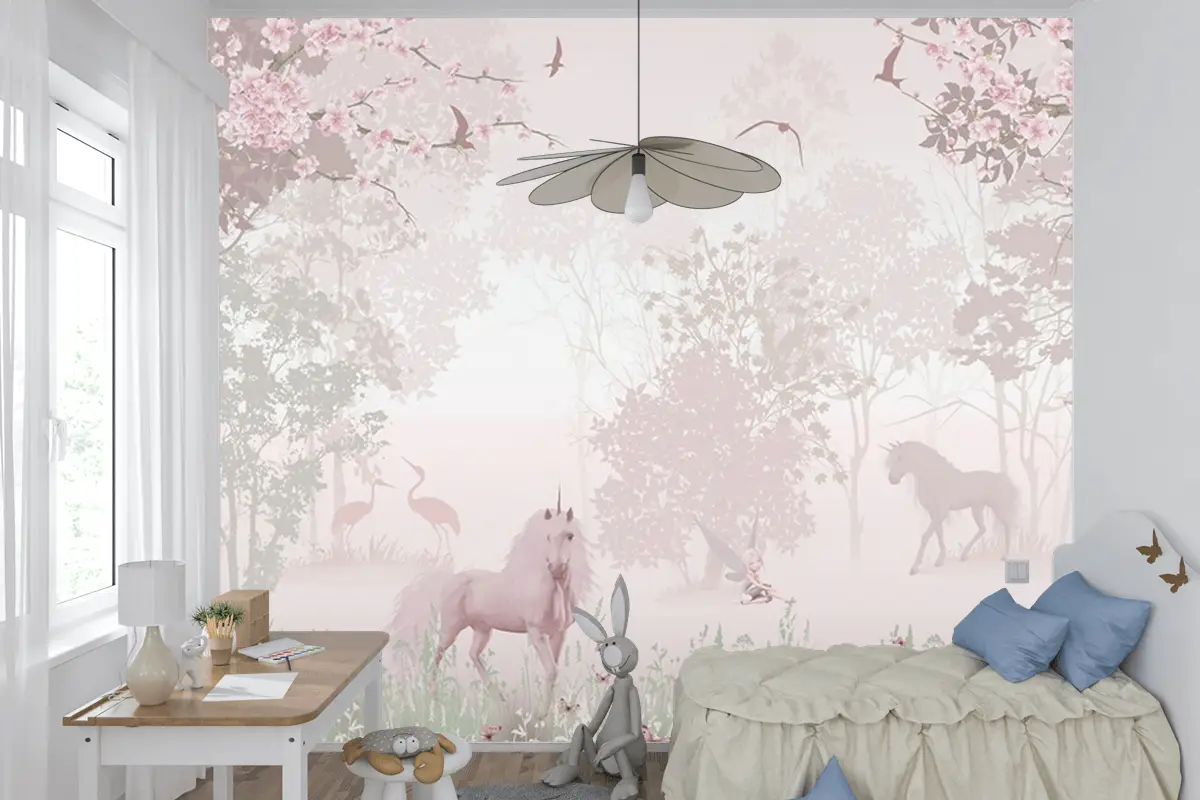 Peri Diyarı Atlar Masalsı Çocuk Odası Duvar Kağıdı