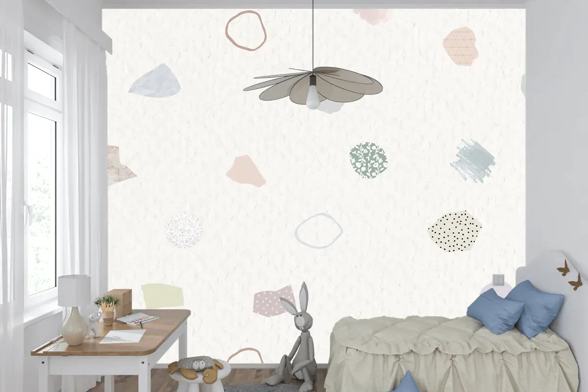 Yırtık Kağıt Not Sorunsuz Çocuk Odası Duvar Kağıdı Tasarımı Çocuk Odası Duvar Kağıdı