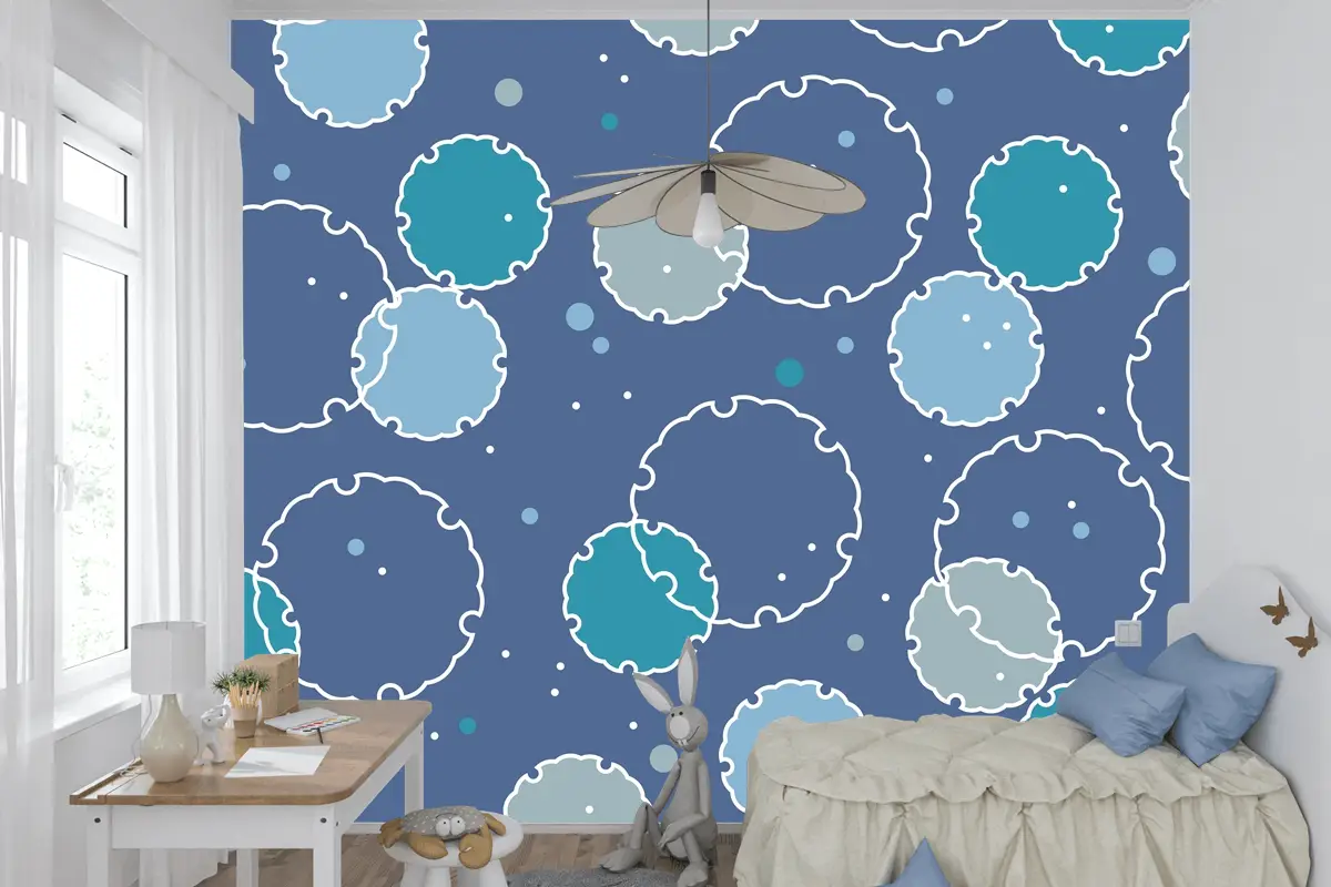 Japon Vintage Kar Grafik Sembolleri Ile Kusursuz Desen Çocuk Odası Duvar Kağıdı