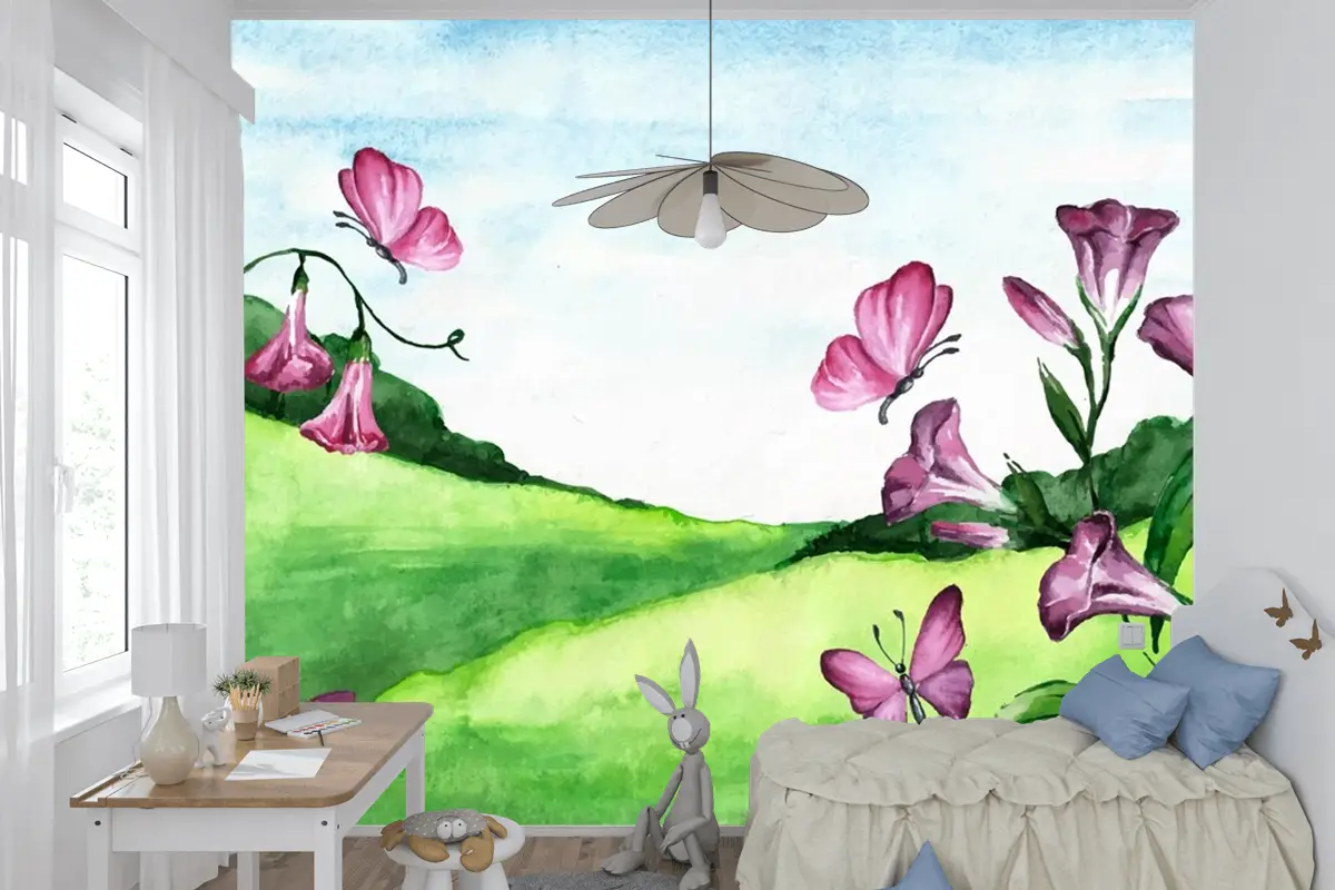Bahar Manzarası Çocuk Odası Duvar Kağıdı
