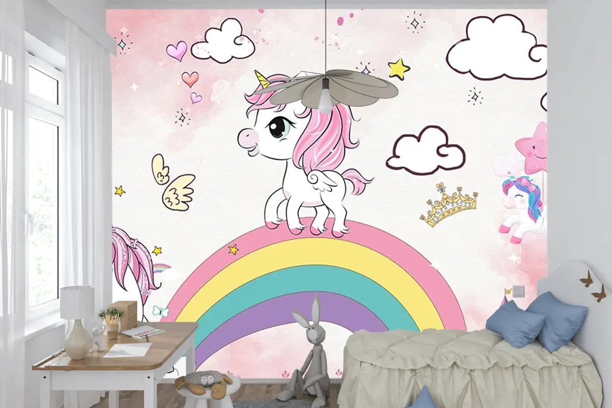 Unicorn Çocuk Odası Duvar Kağıdı
