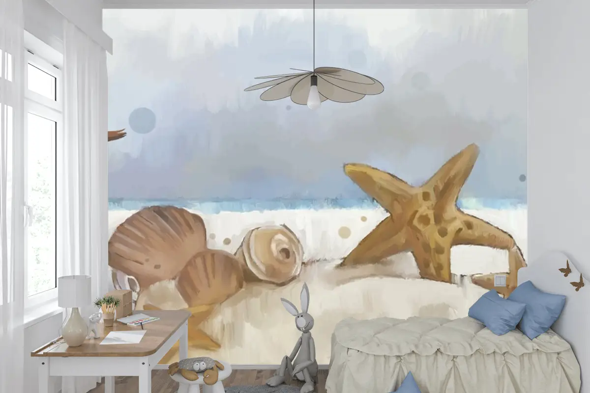 Tatil Suluboya Arka Plan Çocuk Odası Duvar Kağıdı 