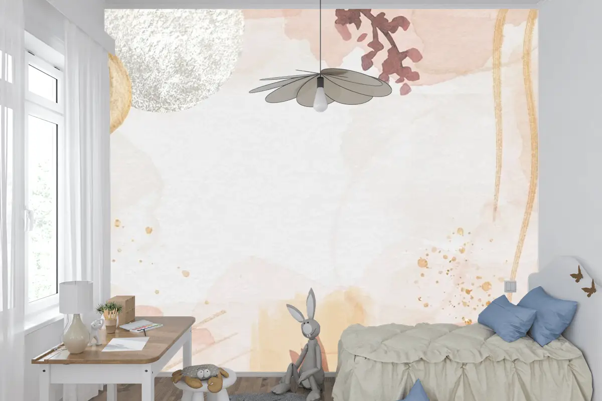 Suluboya Soyut Arka Plan Çocuk Odası Duvar Kağıdı 