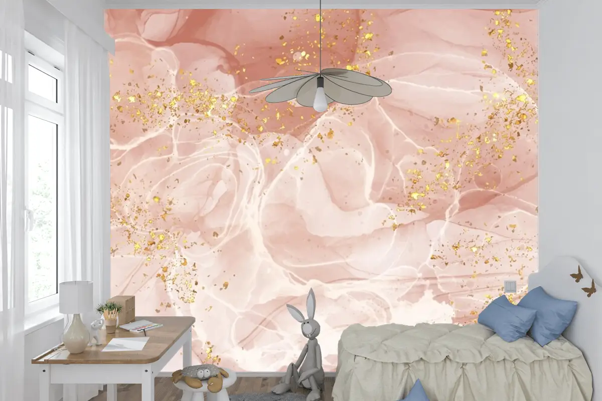 Suluboya Alkol Mürekkep Arka Plan Çocuk Odası Duvar Kağıdı 