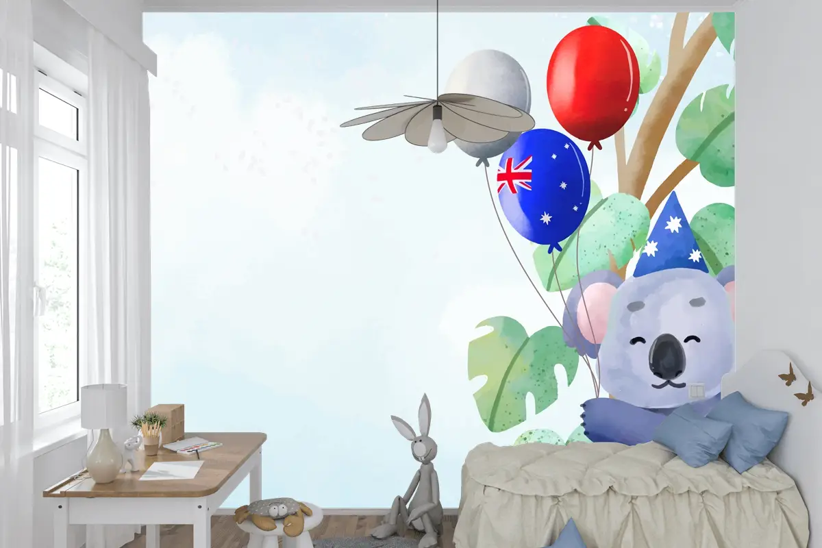 Avustralya Ulusal Günü Çocuk Odası Duvar Kağıdı  Için Suluboya Arka Plan