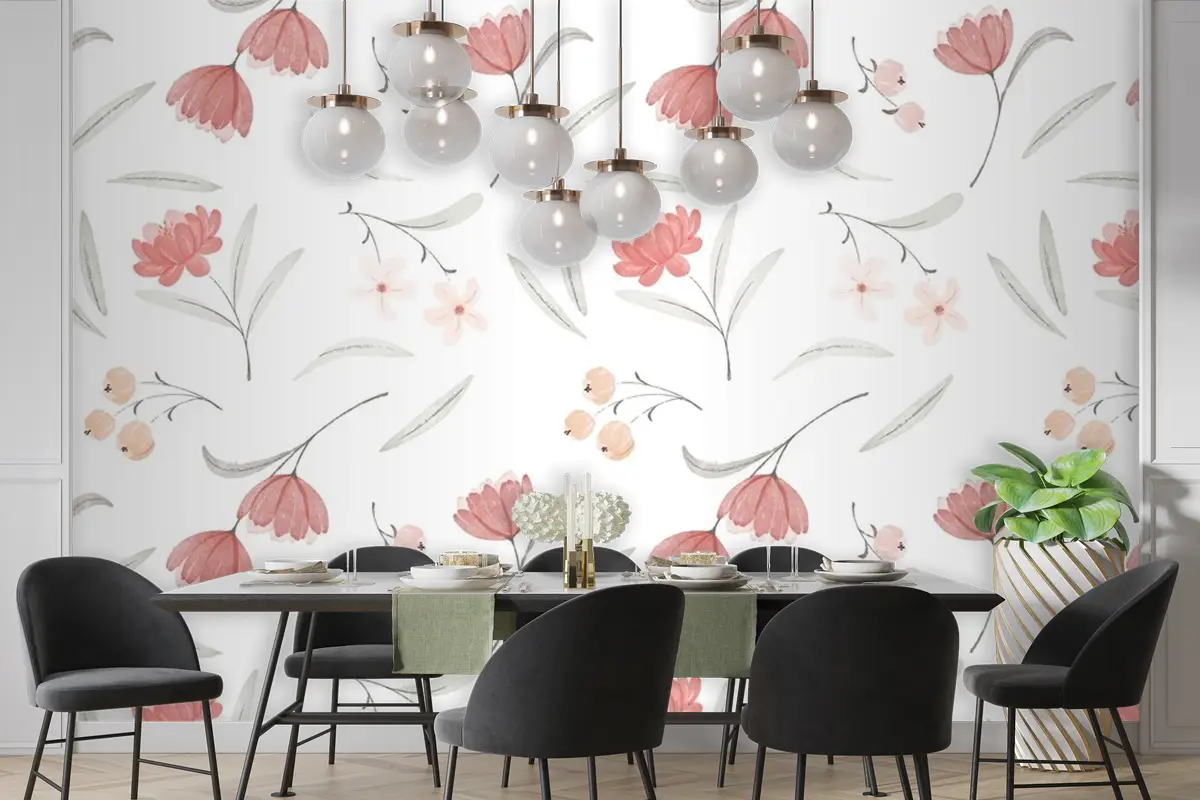 Suluboya Boho Desen Tasarım Duvar Kağıdı