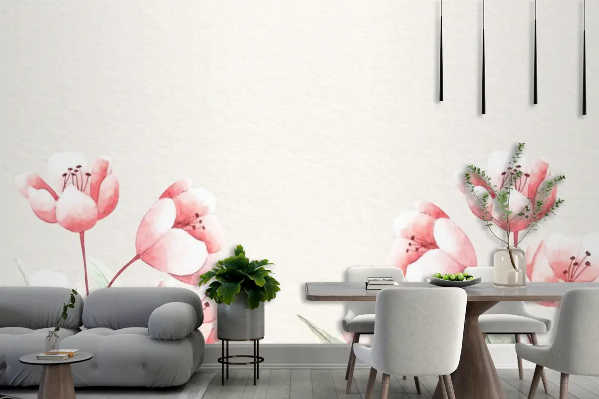 Yumuşak Renklerle Suluboya Çiçek Arka Plan Duvar Kağıdı