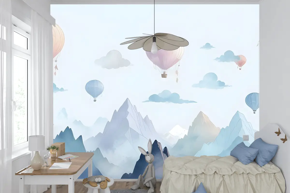 Suluboya Tarzı Çocuk Manzara Çocuk Odası Duvar Kağıdı 