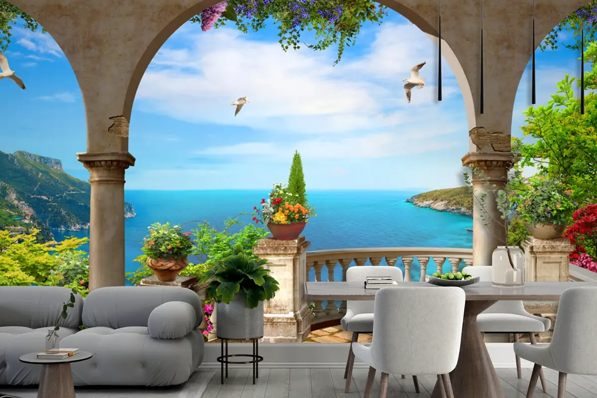 Zarif Mimari Ve Doğa Manzara Duvar Kağıdı