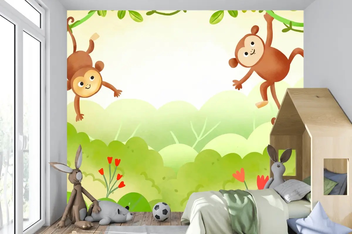 Suluboya Dünya Yaban Hayatı Günü Arka Plan Çocuk Odası Duvar Kağıdı 