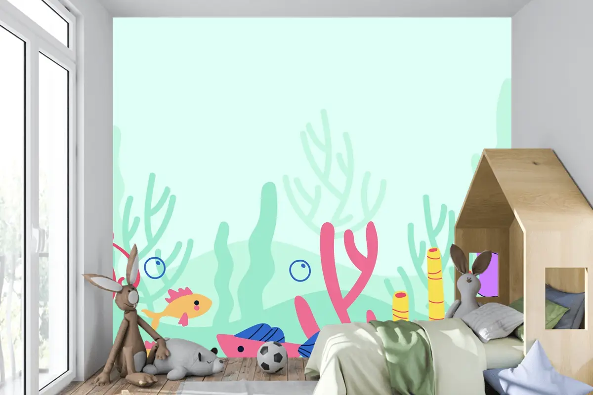 Düz Dünya Okyanuslar Günü Arka Plan Çocuk Odası Duvar Kağıdı