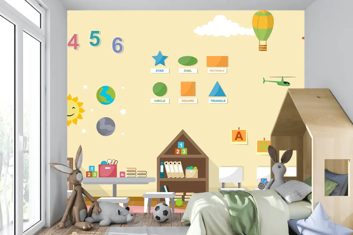 Anaokulu Sınıf İçi Çocuk Okul Oyuncakları Mobilya Çocuk Odası Duvar Kağıdı