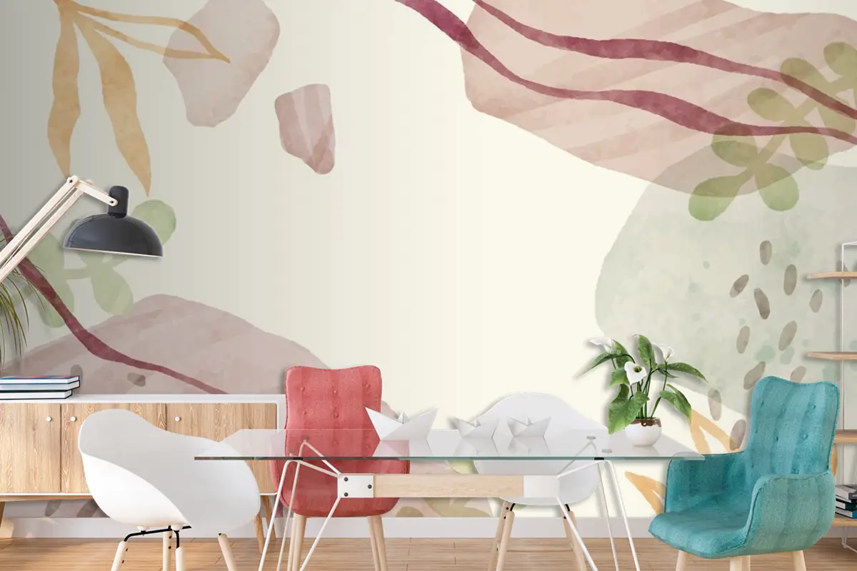 Suluboya Soyut Doodle Arka Plan Oturma Odası Duvar Kağıdı 