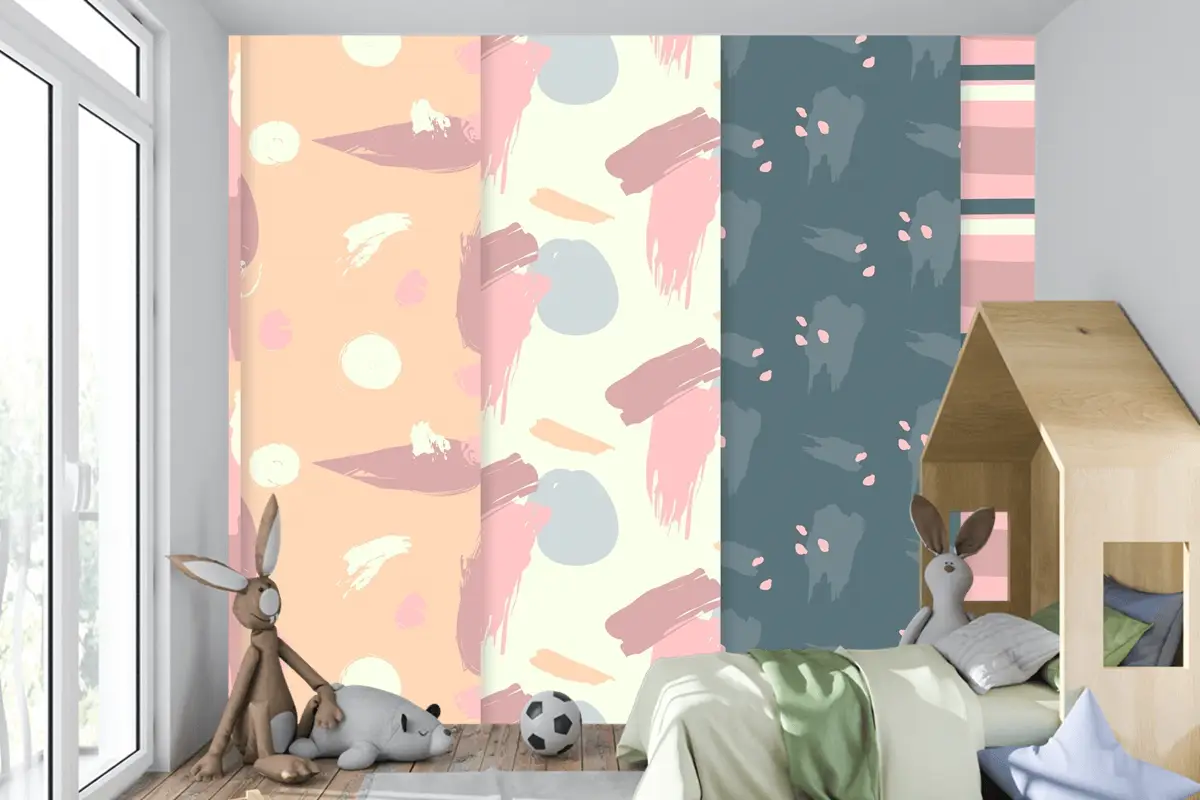 Soyut Desen Koleksiyonu Çizim Çocuk Odası Duvar Kağıdı 