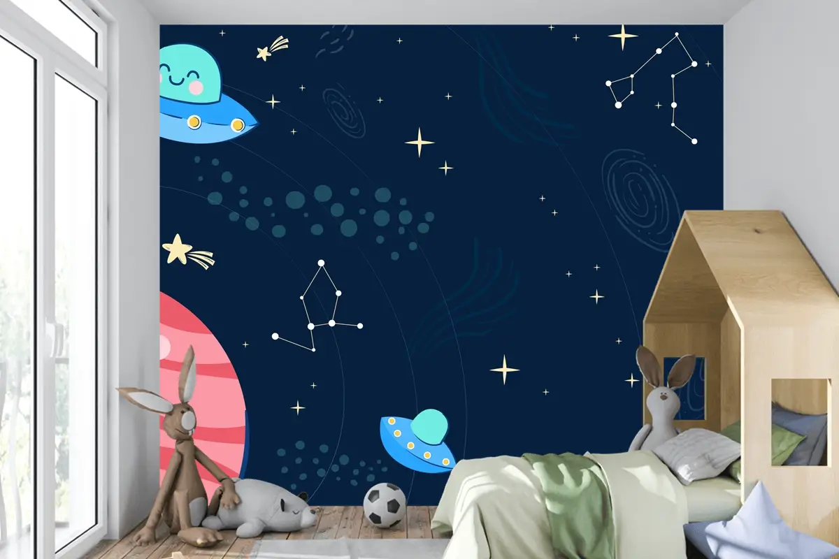 Çocuk Uzay Boys Çocuk Odası Duvar Kağıdı