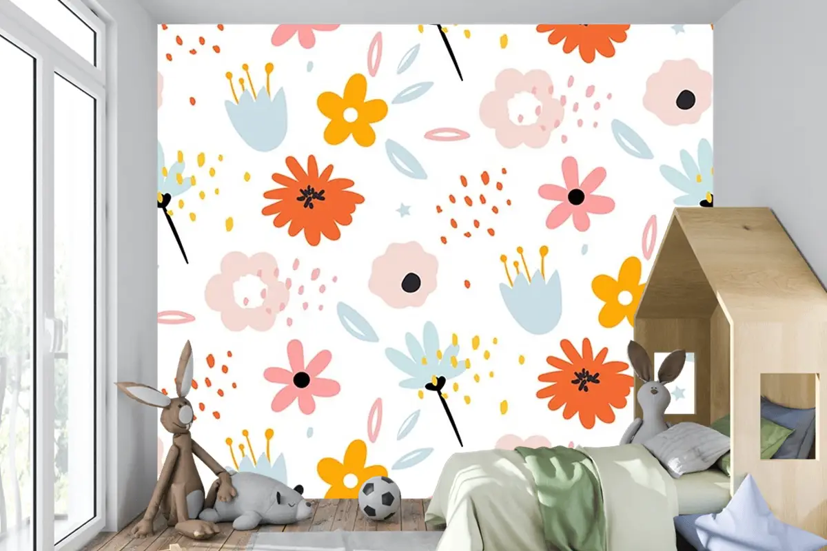 Çiçekler Çocuk Odası Duvar Kağıdı