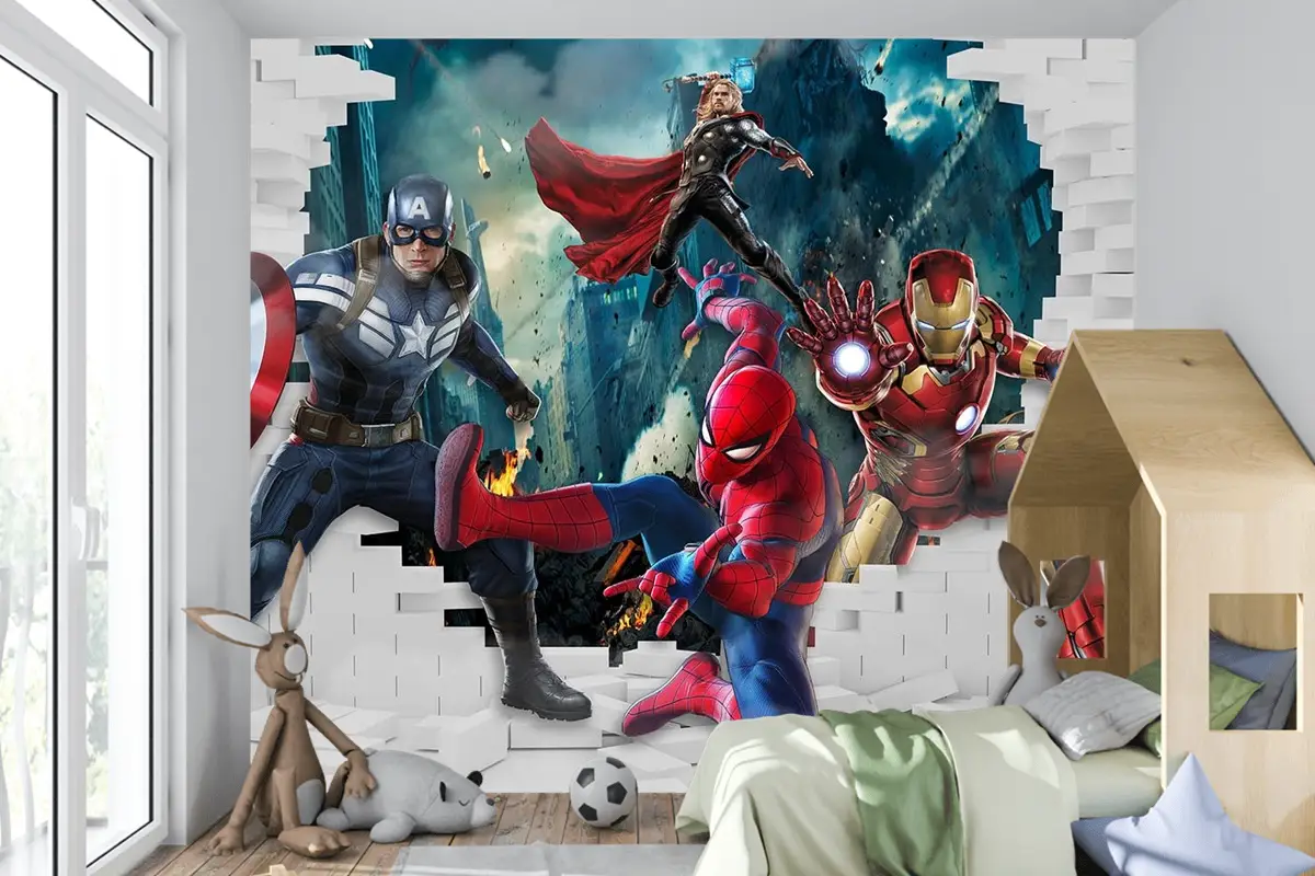 Çocuk Odası Duvar Kağıdı Süper Kahramanlar