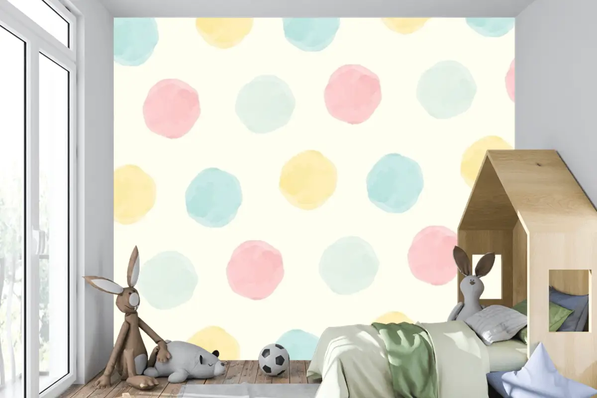 Renkli Geometrik Dikişsiz Desen Arka Plan Tasarımı Çocuk Odası Duvar Kağıdı Duvar