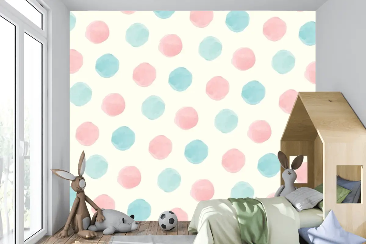 Renkli Geometrik Dikişsiz Desen Çocuk Odası Duvar Kağıdı