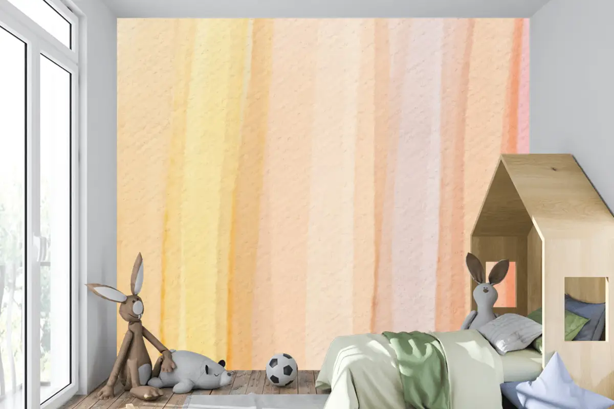 Renkli Suluboya Arka Plan Tasarımı Çocuk Odası Duvar Kağıdı 